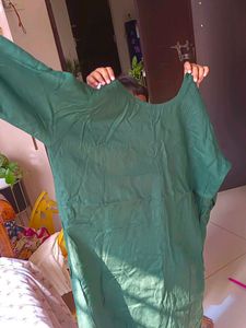Green Embroidered short Kurta