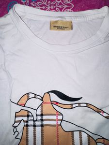Burberry London White Graphic T-Shirt