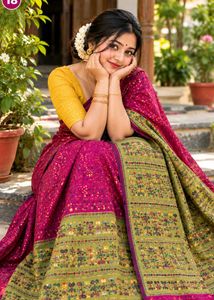 Beautiful Magenta Printed Saree