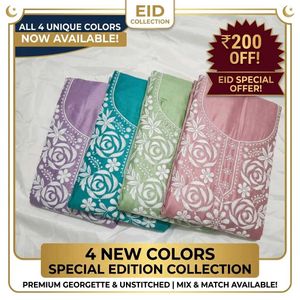 “Eid Special Unstitched Cotton Suit with Dupatta