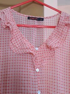 korean style checked mini frock