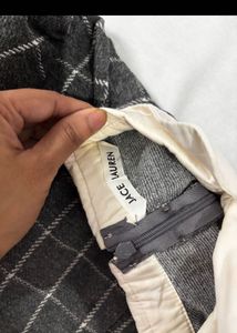 Chic Grey Plaid Long Sleeve Dress