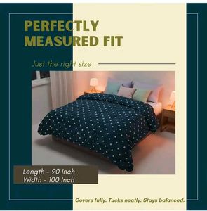 White &amp; Blue Dot Printed Cotton Single Duvet Cover