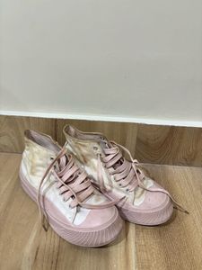 Pink High-Top Canvas Sneakers