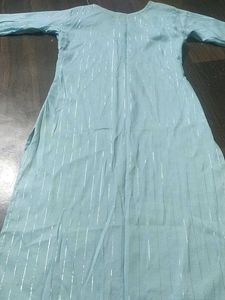 Blue Kurta with Silver Stripes