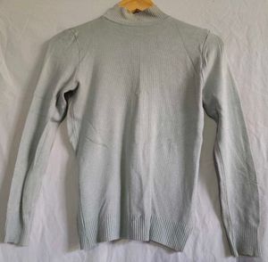 Classic Light Blue Mock Neck Sweater