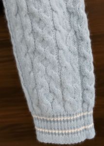MS Studio Cable Knit Cardigan – Baby Blue | Size M