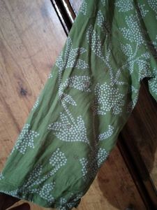 Green Floral Print Kurta