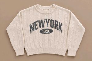 CREAM CABLE KNIT CROPPED SWEATER