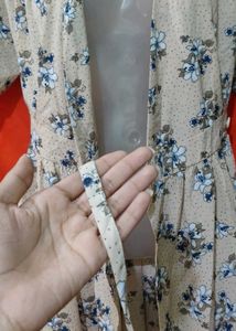 Floral Print Dress🎀✨ With Wrap Up Rope