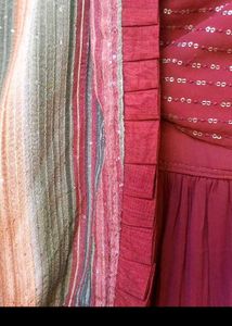 bust 38 Elegant Maroon Kurta Set with Jacket
