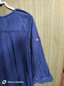 Blue Button-Down Top