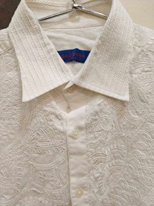 Gabbana Men's White Textured Shirt