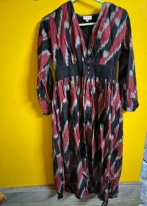 Stylish Ikat Print Midi Dress