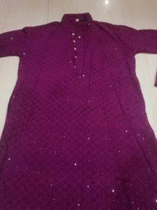 Embellished Purple Kurta