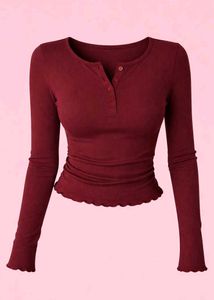 Cherry red henley top