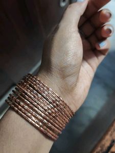 Set of Rose Gold Bangles( metal 12 piece)