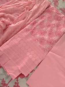 Pink Floral Kurta Suit Material