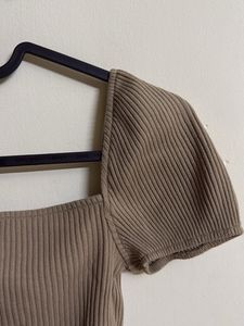 Ribbed Square Neck Crop Top