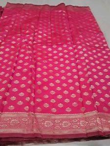 Elegant Pink Silk Saree