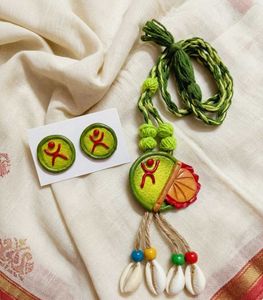 Handmade clay Necklace & Earrings Set