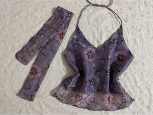 Backless Desi y2k top with Scarf read description