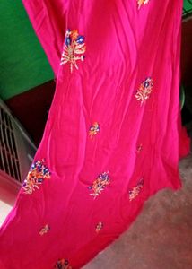 Embroidered Kurta Sets - Pink &amp; Red