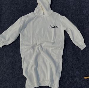 White Los Angeles Hoodie Dress