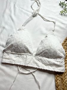 handmade White Chikankari Embroidered Blouse