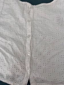 White Broderie Anglaise Crop Top