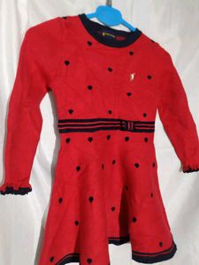 👗 Polo Sport Girls Red Knit Dress (Size 4Y) ❤️