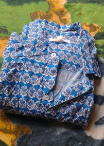 Blue Floral Print Blouse