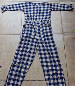 Blue Gingham Jumpsuit