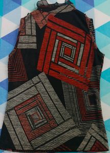 Unique Patterned Sleeveless Top