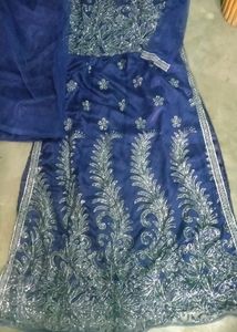 Blue Colour Bhoot He Khubsurt Cut Daana Work Plazo