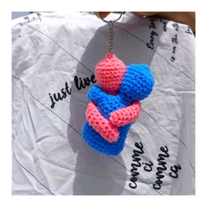 "Forever Hug – Crochet Couple Keychain"