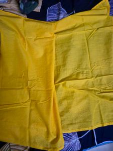 Vibrant Yellow Kurta with Patchwork