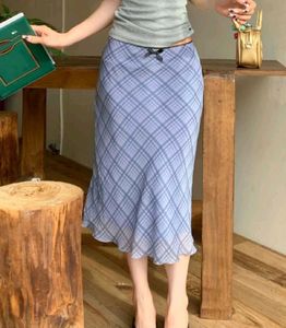Savana Chic Plaid Midi Skirt