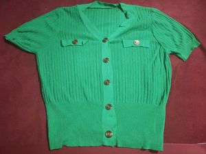 Green Button-Down Top