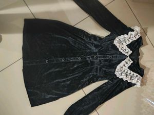 Black Velvet Mini Dress