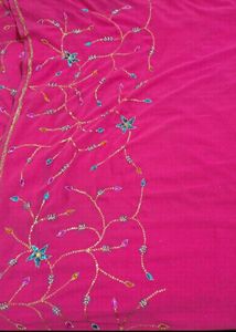 Embroidered Pink Saree
