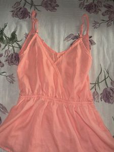 Coral Wrap Top