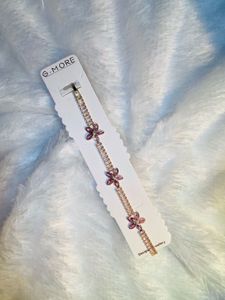 G.MORE Pink Flower Tennis Bracelet