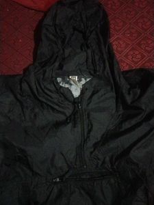 Black Hooded Anorak Jacket