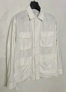 Classic White Utility Shirt Jacket