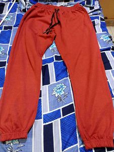 Rust Red Cotton Joggers – Unisex | Lightly Used