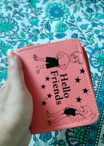 Brand new Cute Orange "Hello Friends" Wallet