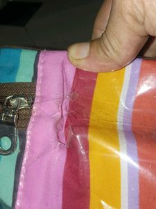 Striped Cosmetic Pouch