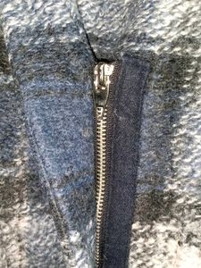 Cozy Plaid Open Front Zipper Wool Jacket