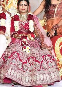 Stunning magenta red mix  Bridal Lehenga
